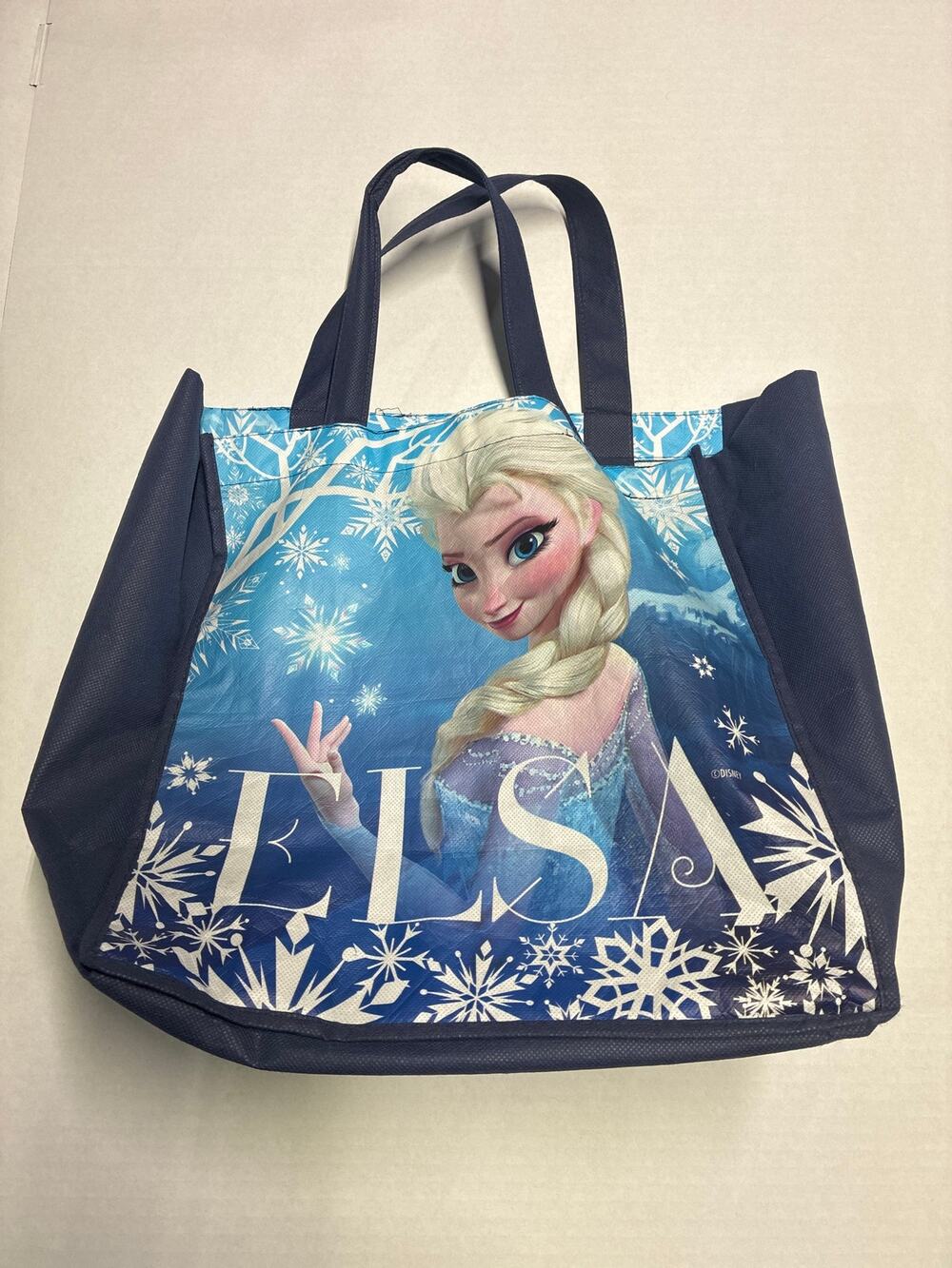 Elsa Frozen Reusable Shopping Small Tote Bag Navy Blue